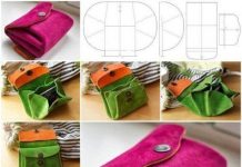DIY 2-layered Mini Leather Purse clutch f