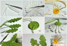 DIY Crochet 3D Wild Daisy Brooch crochet 3D daisy f