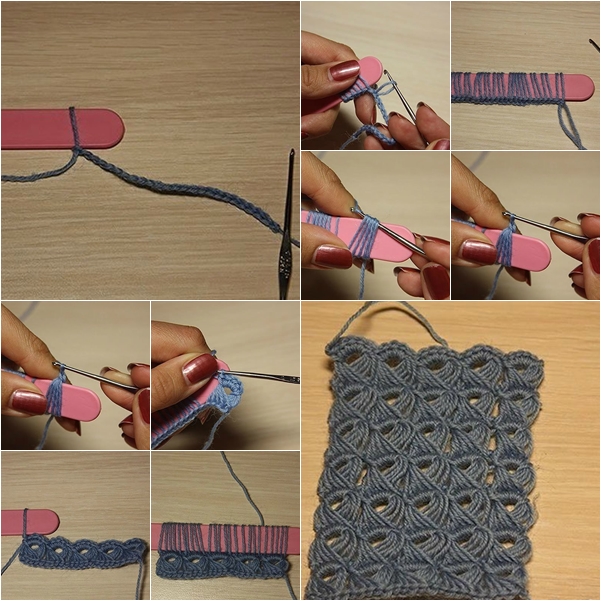 DIY Crochet Broomstick Lace Pattern with Popsicle Stick