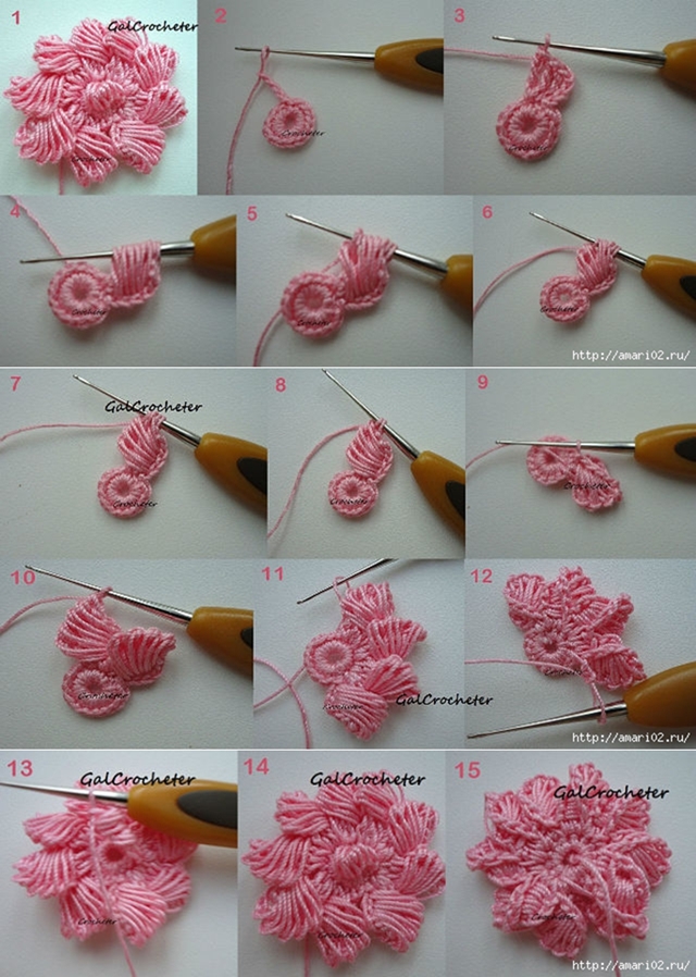 crochet flower tutorial