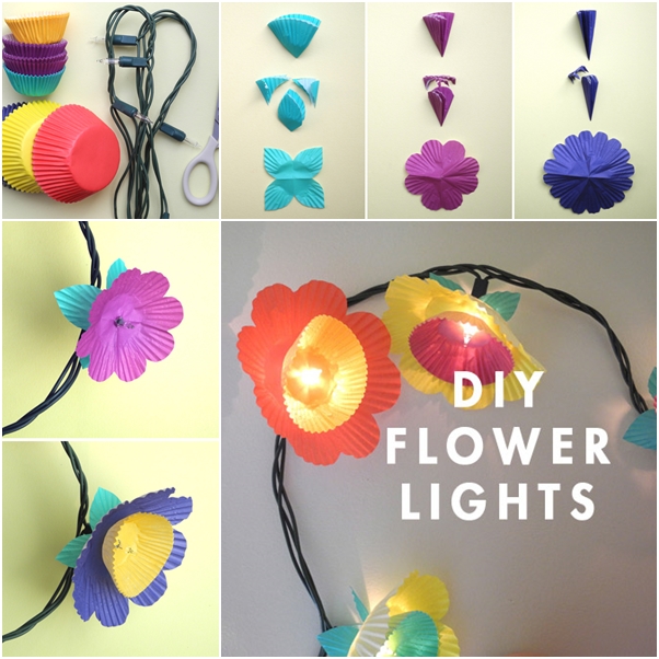 DIY Adorable Cupcake Flower Lights