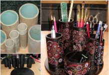 DIY Beautiful Desk Organizer from Paper Roll DIY Beautiful Desk Organizer from Paper Roll