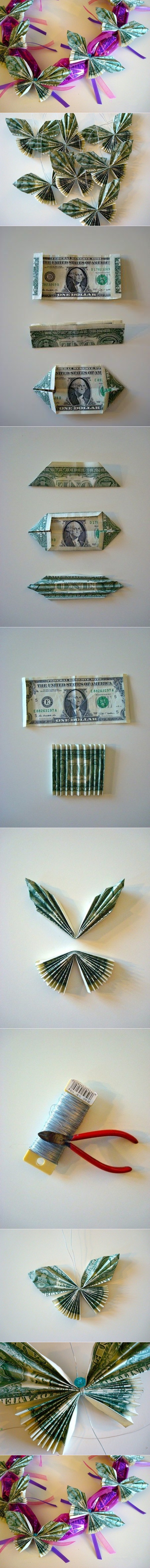 DIY Dollar Bill Butterfly