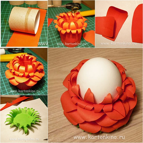 DIY Paper Flower Holder for Easter Egg