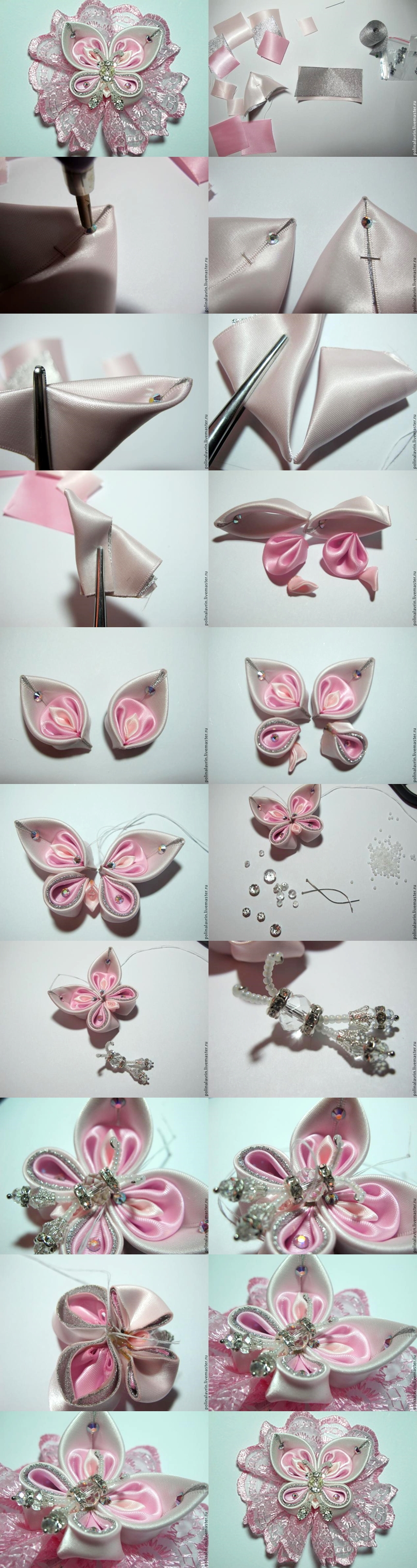 kanzashi butterfly tutorial