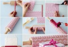 DIY Self-Print Lace Pattern Gift Wrap DIY Self-Print Lace Pattern Gift Wrap