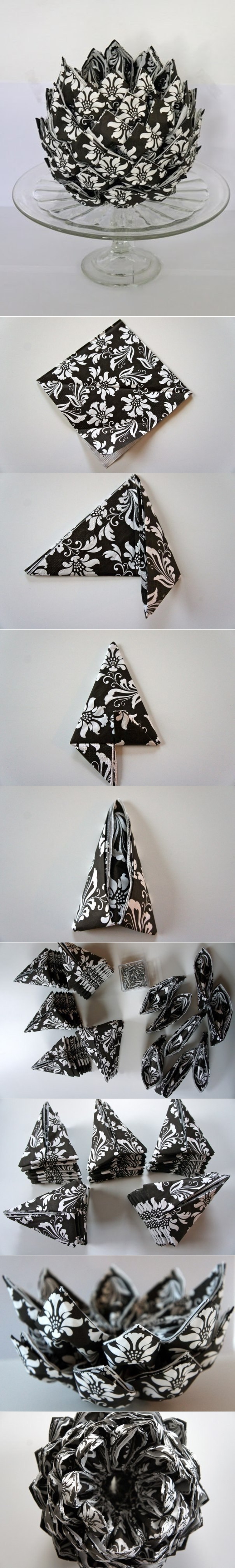 napkin folding flower tutorial