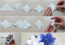 DIY Origami Paper Flower Bouquet pin flower f
