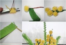 DIY Pom Pom Flower Bouquet