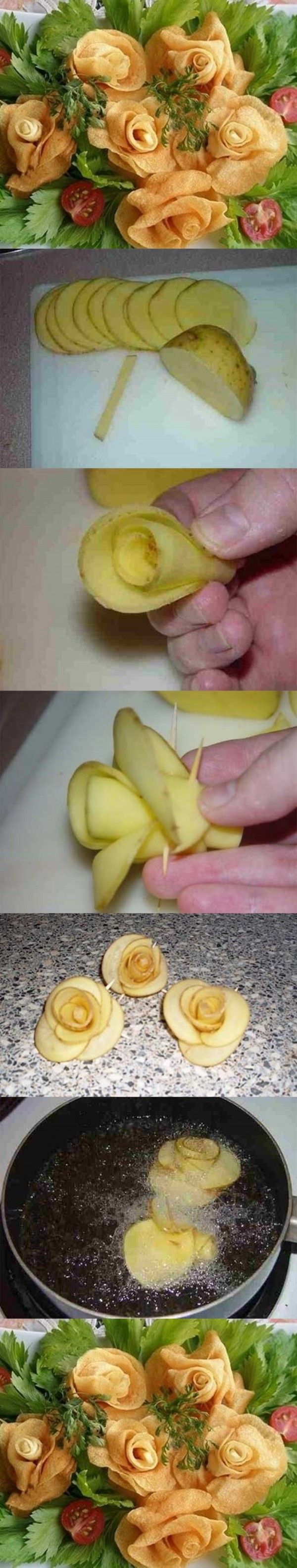DIY potato rose fry tutorial