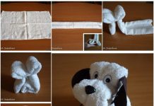 DIY Super Easy Towel Folded Puppy puppy from towel f