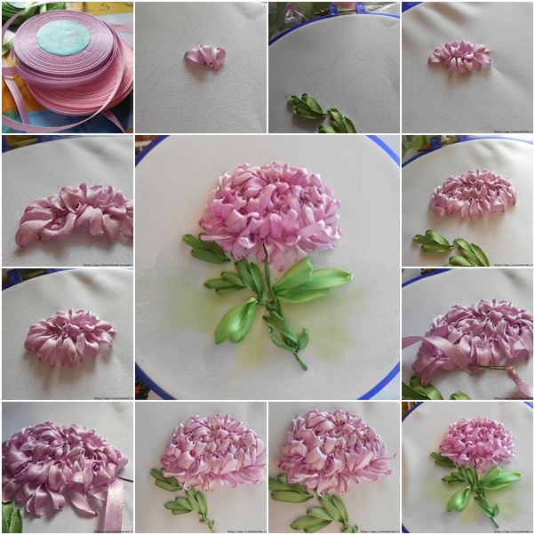 Diy Ribbon Embroidery Chrysanthemum Diy Tutorials