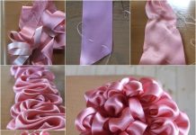 DIY Ruffled Ribbon Flower how to make ruffled ribbon flower - diy ribbon dahlia tutorial