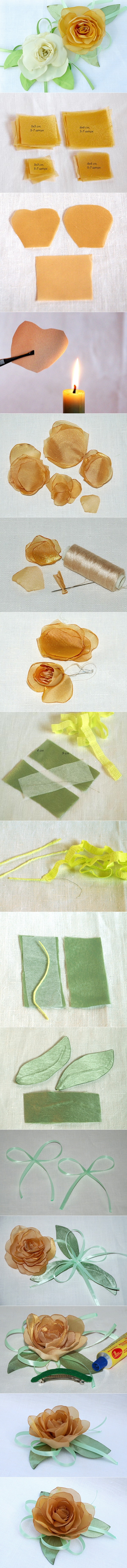 silk ribbon rose tutorial