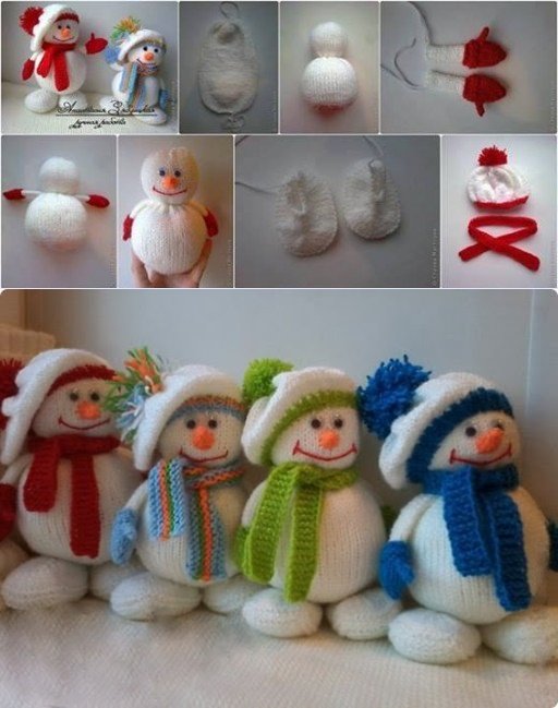 How to DIY Knitted Winter Hat Snowman Tutorial