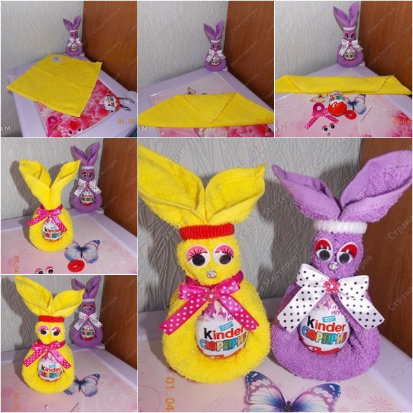 DIY Towel Bunny with Easter Egg in Last Minute