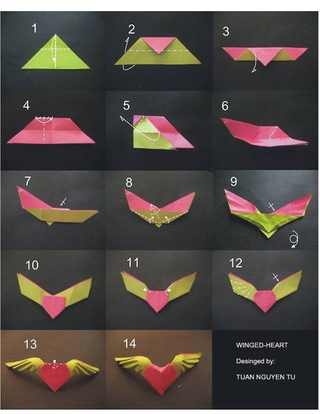 Diy Origami Paper Winged Heart Diy Tutorials