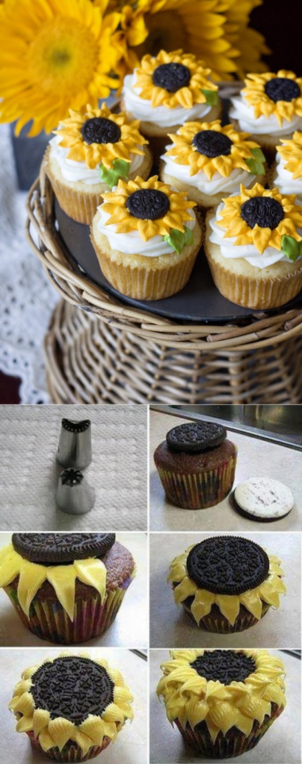 DIY Oreo Sunflower Cupcake