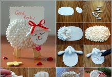 How to Make Cute Lamb from Cotton Swab DIY cute cotton swab lamb name card holder