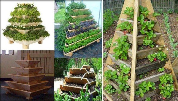 How to DIY Vertical Pyramid Tower Garden Planter tutorials