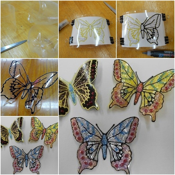 How to Make Glitter Plastic Bottle Butterfly