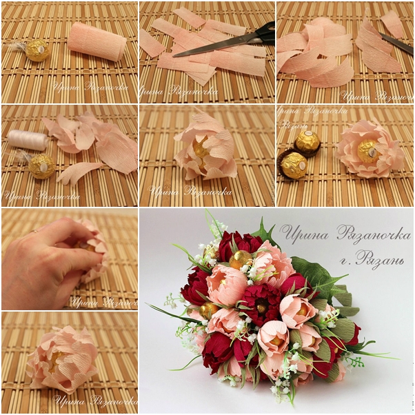 How to Make Chocolate Paper Peony Flower Bouquet