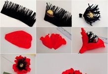 How to Make Red Chocolate Poppy Flower Bouquet chocolate paper poppies