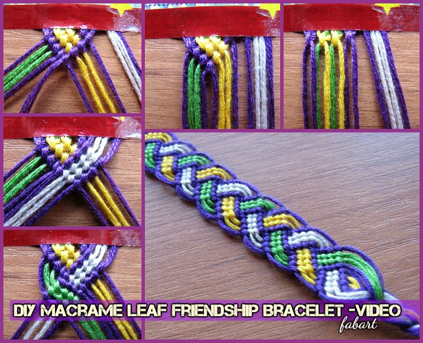 DIY Macrame Leaf Friendship Bracelet Tutorial-Video