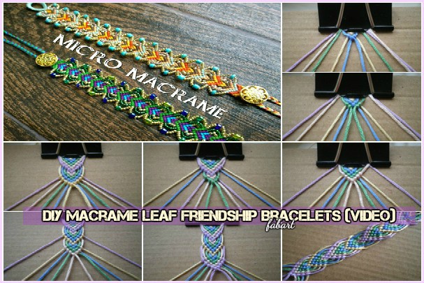 DIY Macrame Leaf Friendship Bracelets (Video)