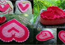 How to Crochet Heart Shaped Rug and Basket in One heart shaped basket and rug03