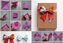 How to Make Beautiful Paper Kirigami Bow origami paper gift bow