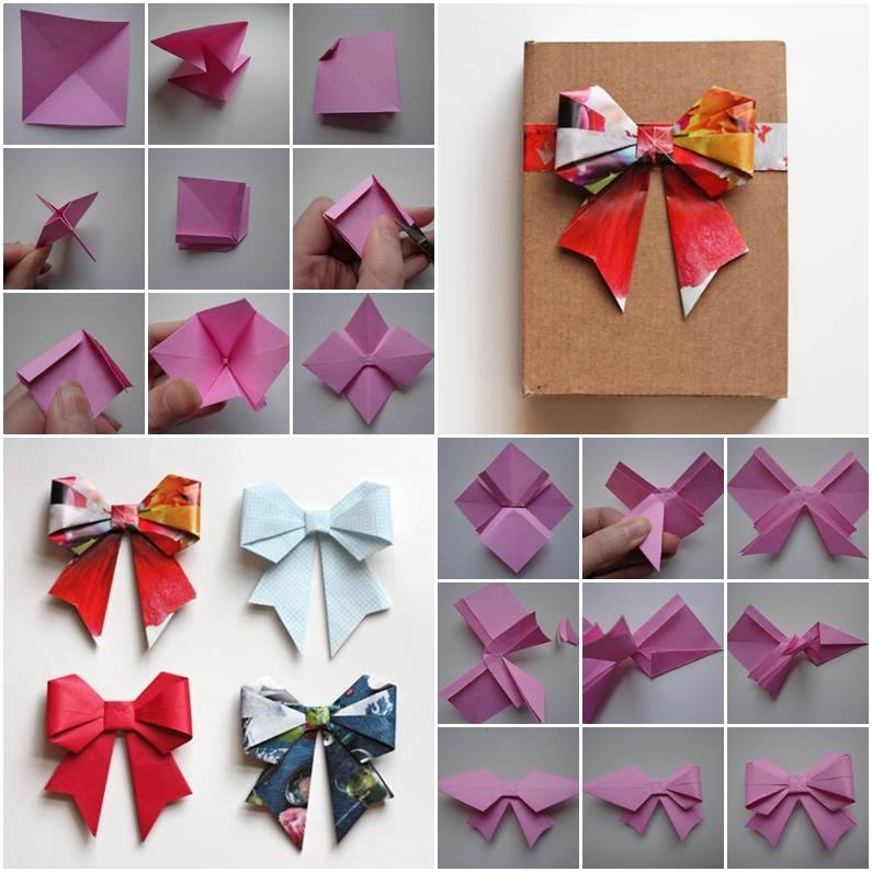 origami paper gift bow