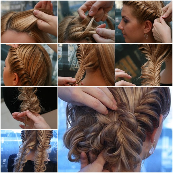 Fab Herringbone Braid Updo Hairstyle