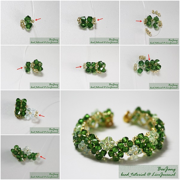 Four-Leaf Clover Beaded Bracelet diy