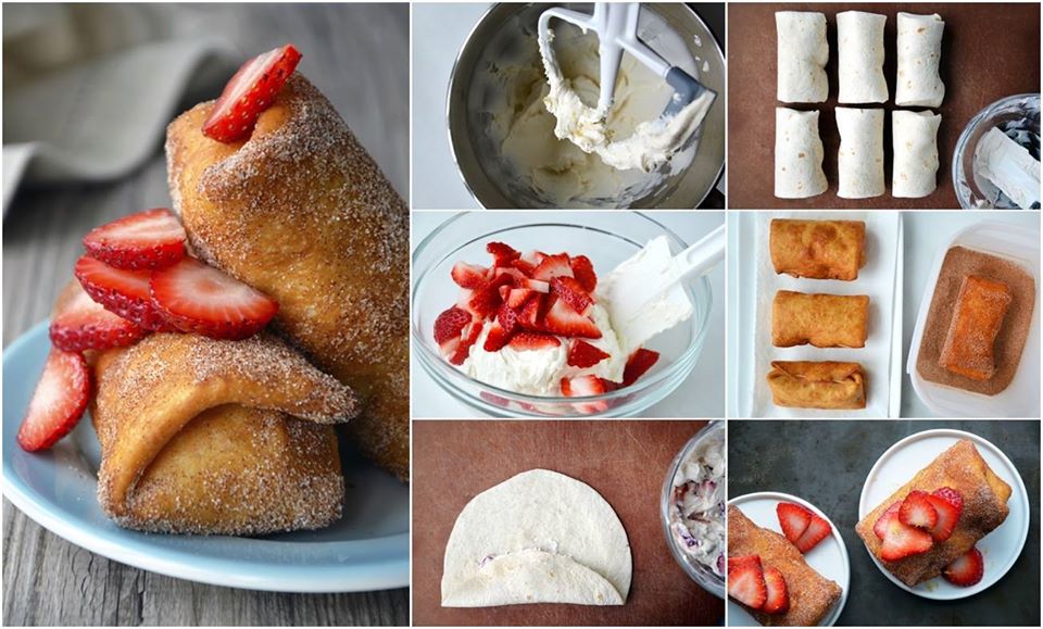 Strawberry Cheesecake Chimichangas