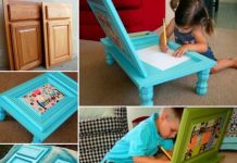 How to Make Art Desk from Cupboard Door DIY Cabinet Door Art Desk for Kids Tutorial