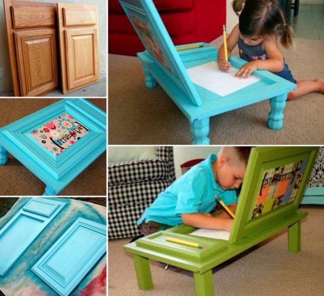 DIY Cabinet Door Art Desk for Kids Tutorial