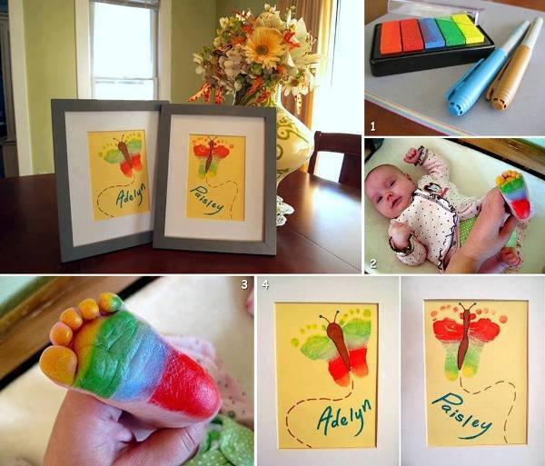 DIY Cute Baby Footprint Butterfly Art Tutorial