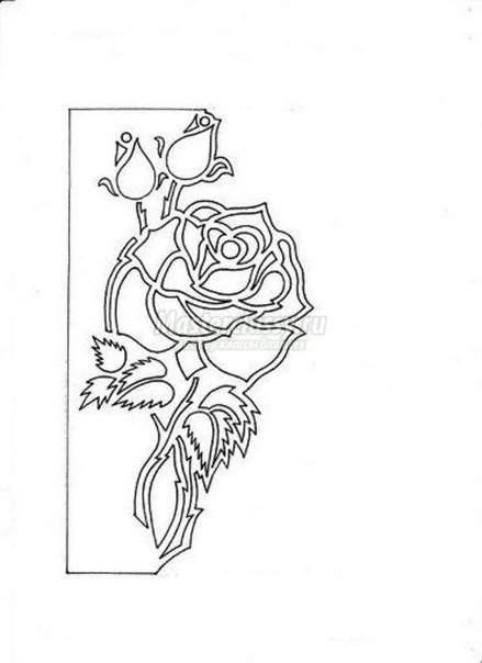 Free Carved Greeting Card Pattern - Rose and Butterfly2.jpg