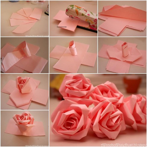 how to make paper roses step by step with pictures