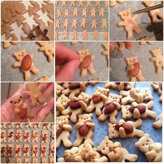 DIY cute and sweet teddy bear cookie biscuit tutorial