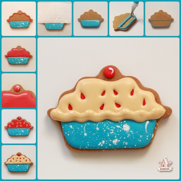 decorated cherry pie cookie