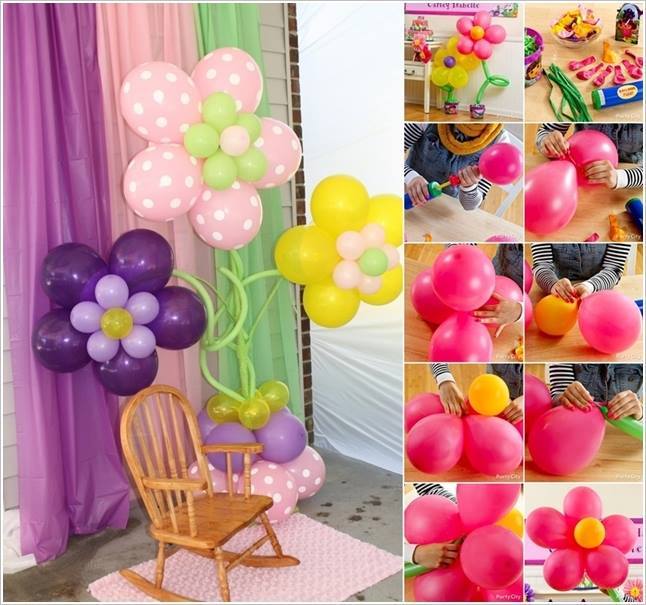 DIY Balloon Flower Party Decoration