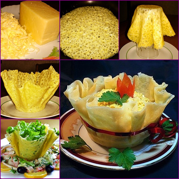 DIY Edible Cheese Salad Bowls Recipe