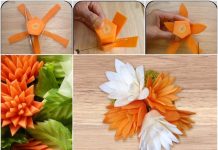 How to DIY Pretty Carrot Flowers for Dish Garnish diy-perfect-carrot-flowers-for-salads-garnish