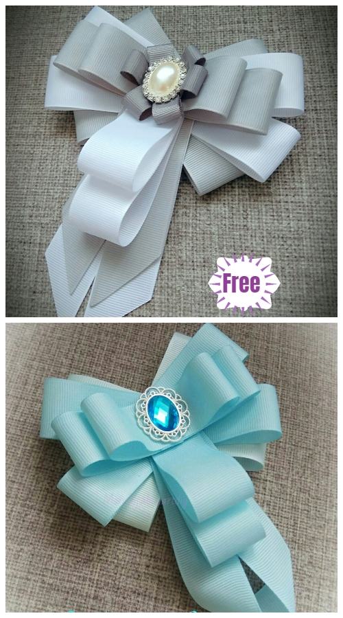 DIY Bead Ribbon Bow Brooch Tutorial - Video