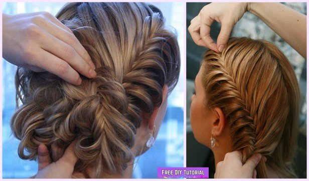DIY Herringbone Braid Updo Hairstyle Tutorial
