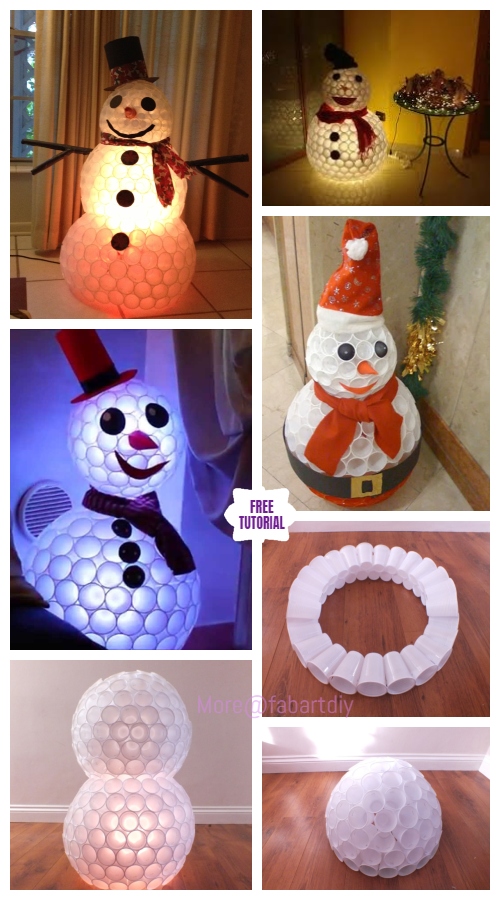 DIY Plastic Cup Snowman Christmas Decoration Tutorials - Video