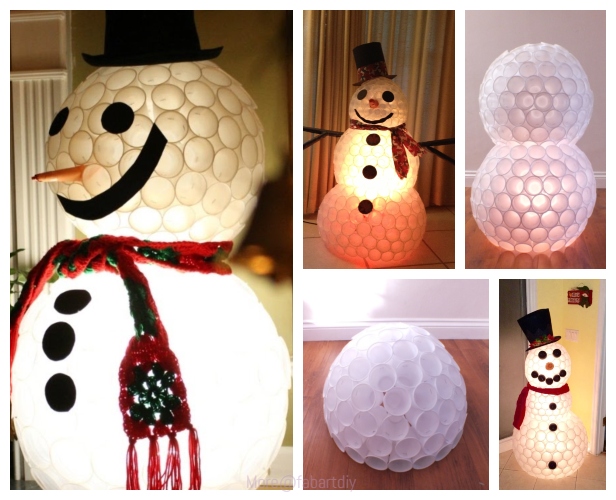 DIY Plastic Cup Snowman Christmas Decoration Tutorials - Video