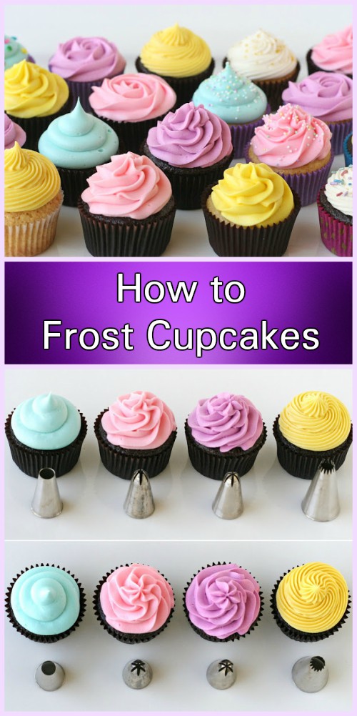 DIY Rose Flower Cupcake Bouquets Tutorials - How to Frost Cupcake